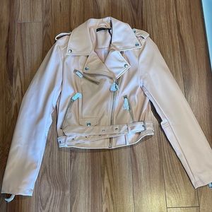 NWT Blush Faux Leather Jacket